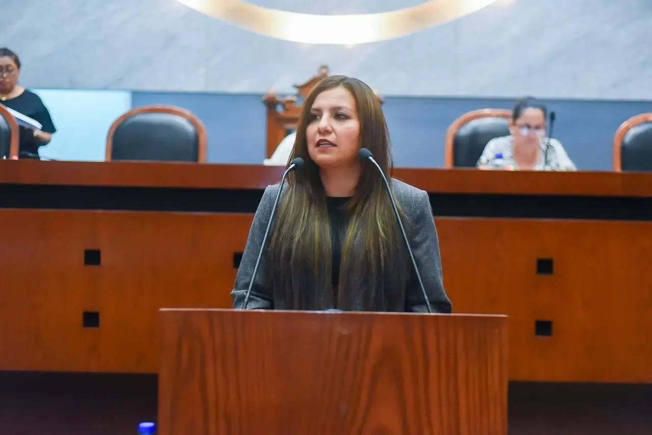 La diputada Violeta Martínez Pacheco durante su propuesta en la asamblea legislativa.