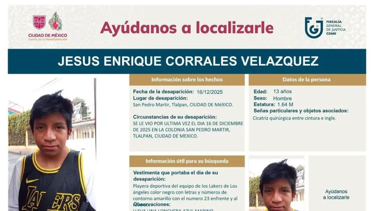 La familia del menor solicita apoyo tras no obtener respuestas rápidas de las autoridades.