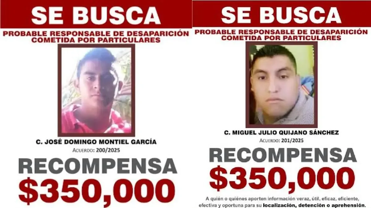La Fiscalía de Veracruz anuncia recompensa por secuestradores prófugos.