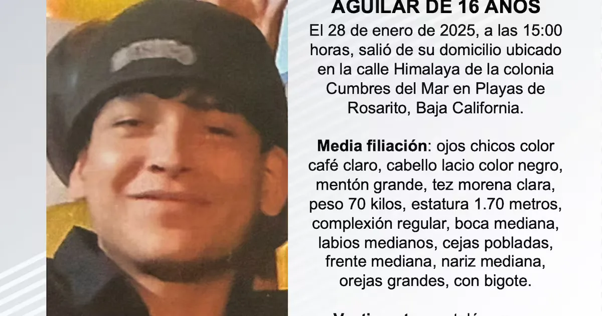 La Fiscalía solicita ayuda para encontrar a Diego Antonio Soto Aguilar, desaparecido.