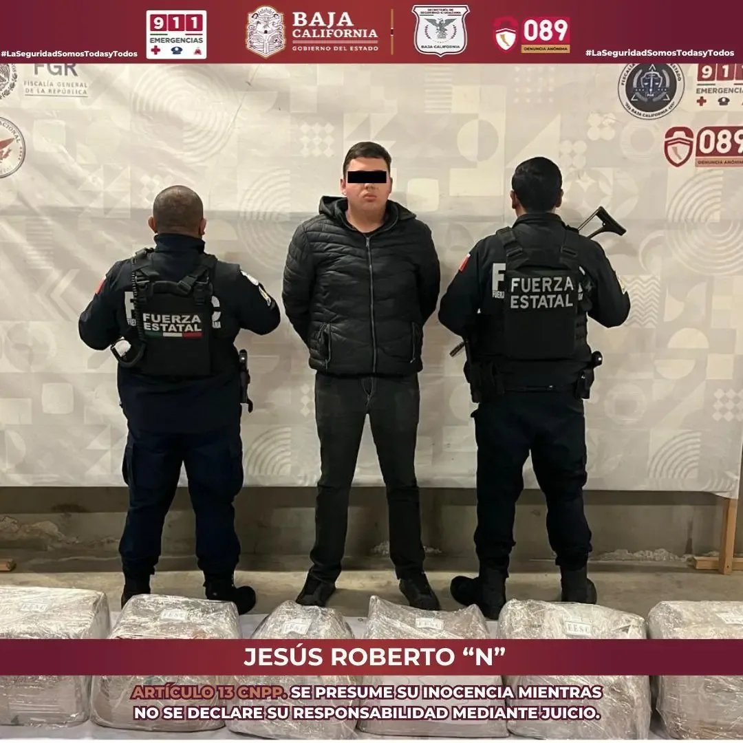 La Fuerza Estatal de Seguridad Ciudadana detiene a un joven con metanfetamina en Tijuana.