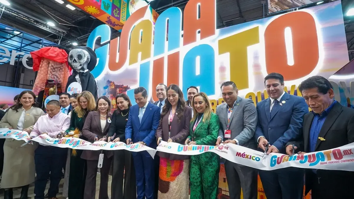 La gobernadora Libia Dennise García Muñoz Ledo durante la inauguración del Pabellón Guanajuato en FITUR 2026.