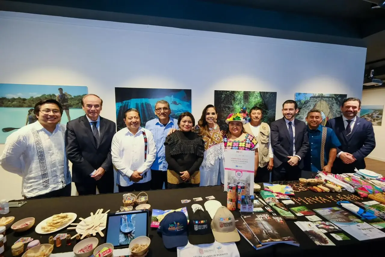 La Gobernadora Mara Lezama durante el anuncio de la alianza en la Feria Fitur 2026.