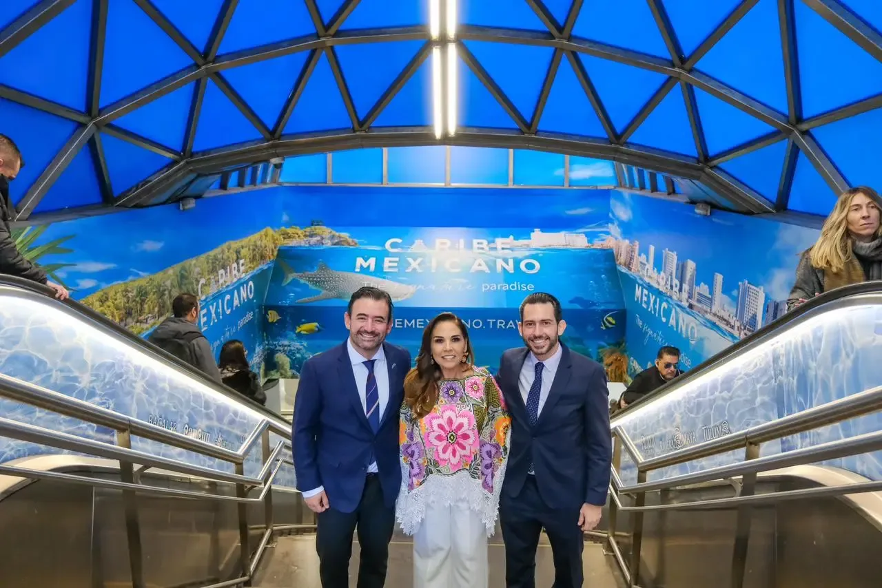 La gobernadora Mara Lezama durante la promoción del Caribe mexicano en Madrid.