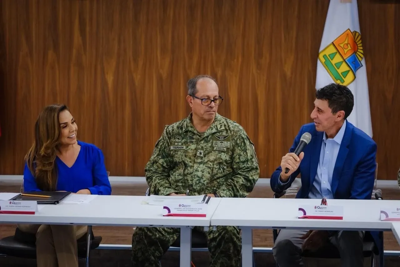 La gobernadora Mara Lezama durante la reunión sobre el Tulum Air Show 2026.