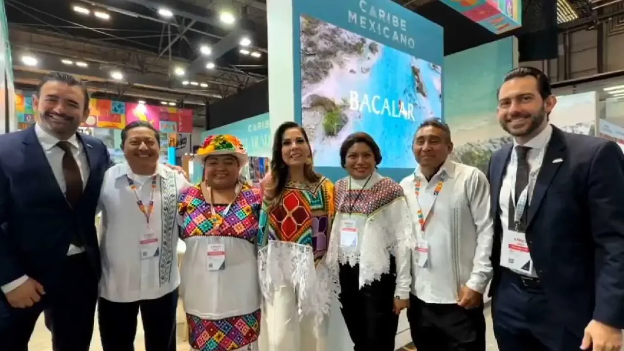 La gobernadora Mara Lezama en la inauguración de FITUR 2026 en Madrid.