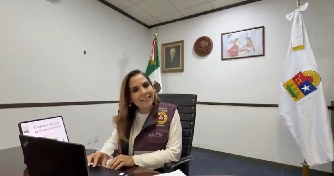 La Gobernadora Mara Lezama Espinosa en el Consejo Nacional de Protección Civil.