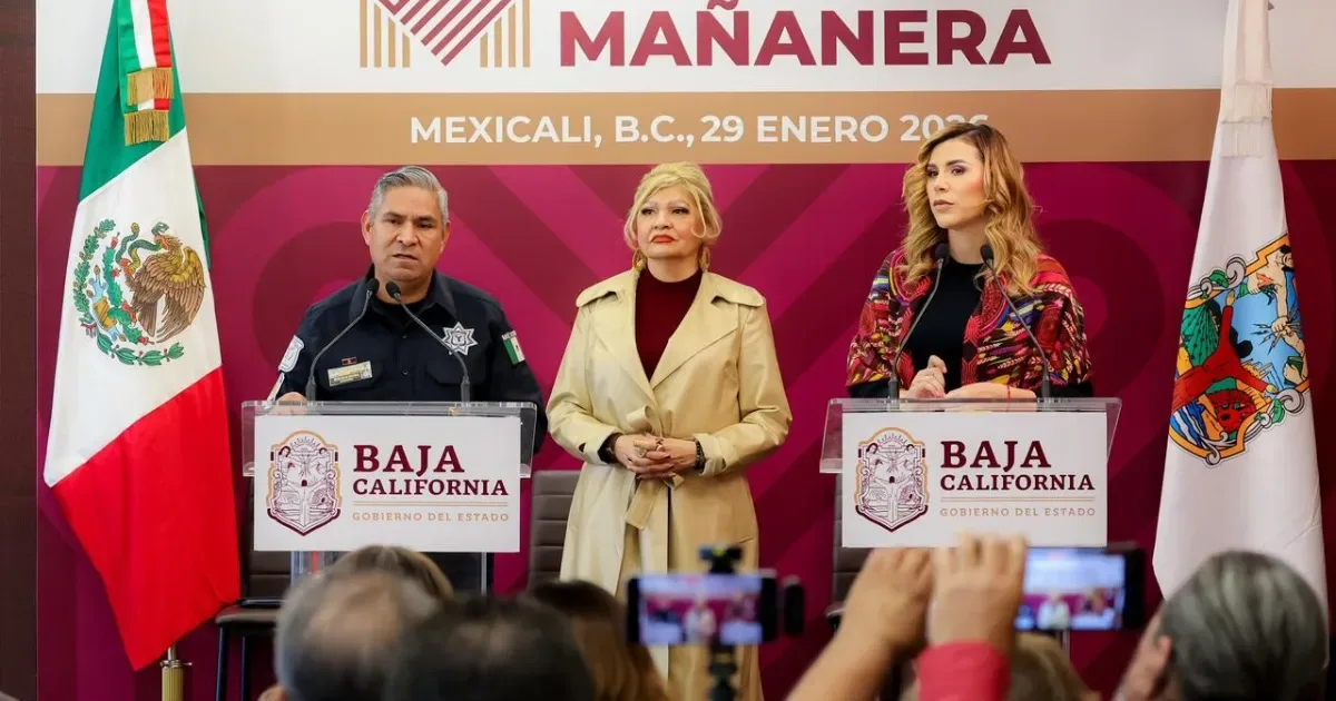 La gobernadora Marina del Pilar presenta resultados en la lucha contra el crimen en Baja California.
