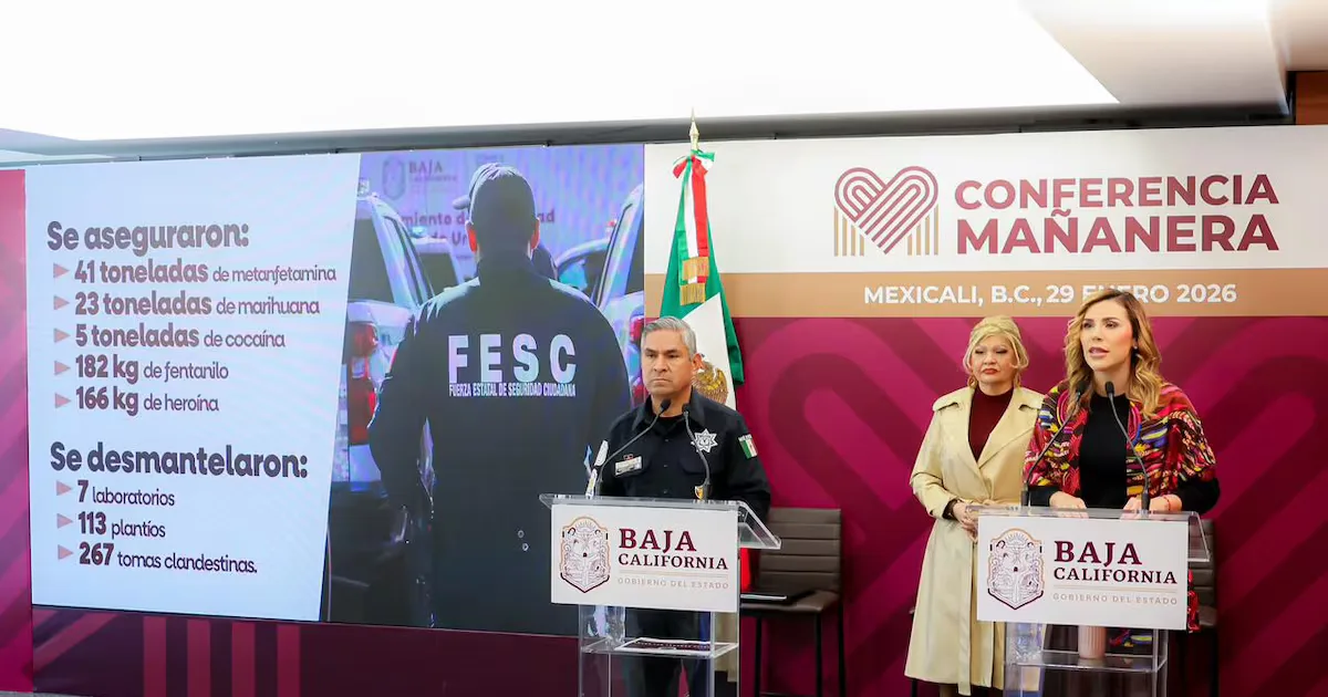 La gobernadora Marina del Pilar Ávila durante la presentación de resultados en seguridad.