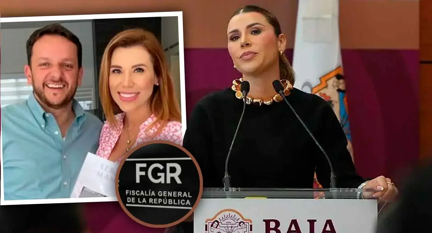 La gobernadora Marina del Pilar Ávila durante su conferencia en Tijuana.