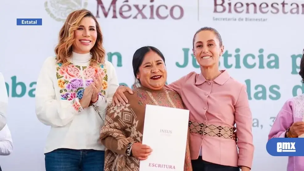 La gobernadora Marina del Pilar Ávila Olmeda y Claudia Sheinbaum presentan el Plan Integral de Justicia.
