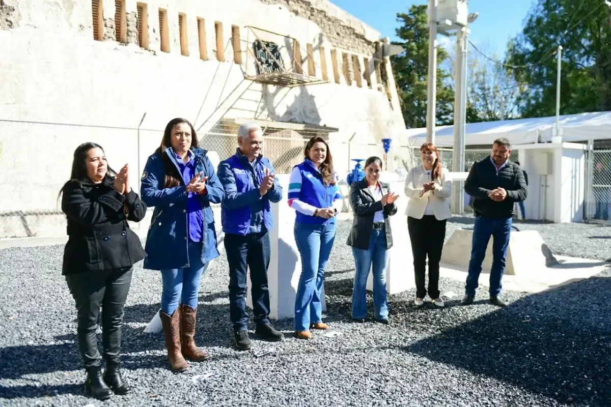 La gobernadora Tere Jiménez durante la inauguración del nuevo pozo en Emiliano Zapata.