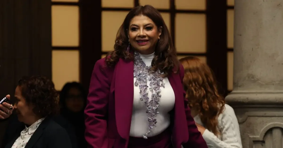 La jefa de Gobierno Clara Brugada durante la conferencia en la CDMX sobre elecciones.