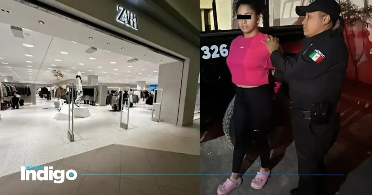 La joven fue detenida tras intentar sustraer mercancía en una plaza comercial.