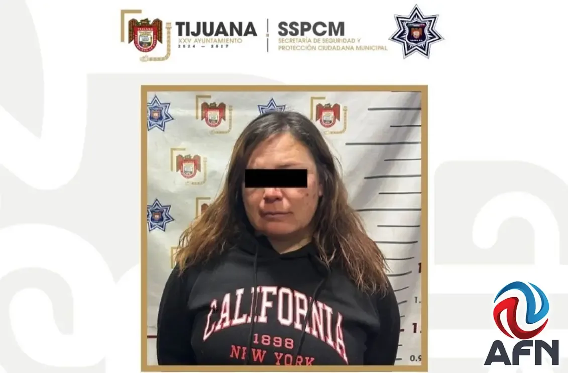 La mujer detenida por agredir a su pareja con un arma punzocortante en Tijuana.