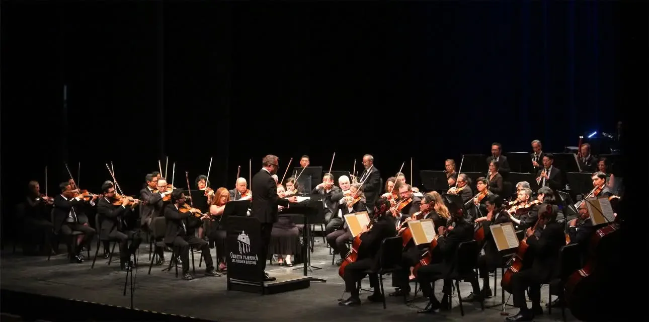 La Orquesta Filarmónica del Estado de Querétaro durante una de sus presentaciones.