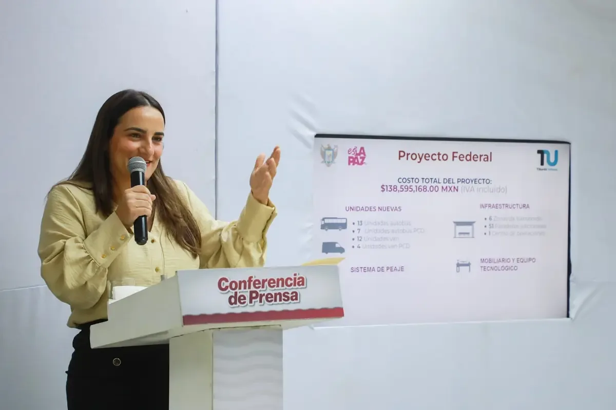 La inversión federal busca mejorar la calidad y cobertura del servicio de transporte en La Paz.