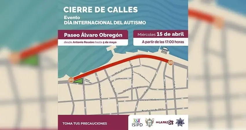 La Paz celebrará actividades por el Día Internacional del Autismo, afectando el tráfico en la zona.