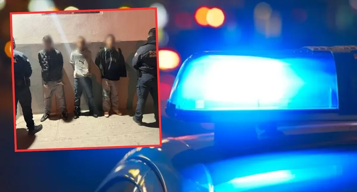 La Policía Municipal asegura armas hechizas durante la detención.
