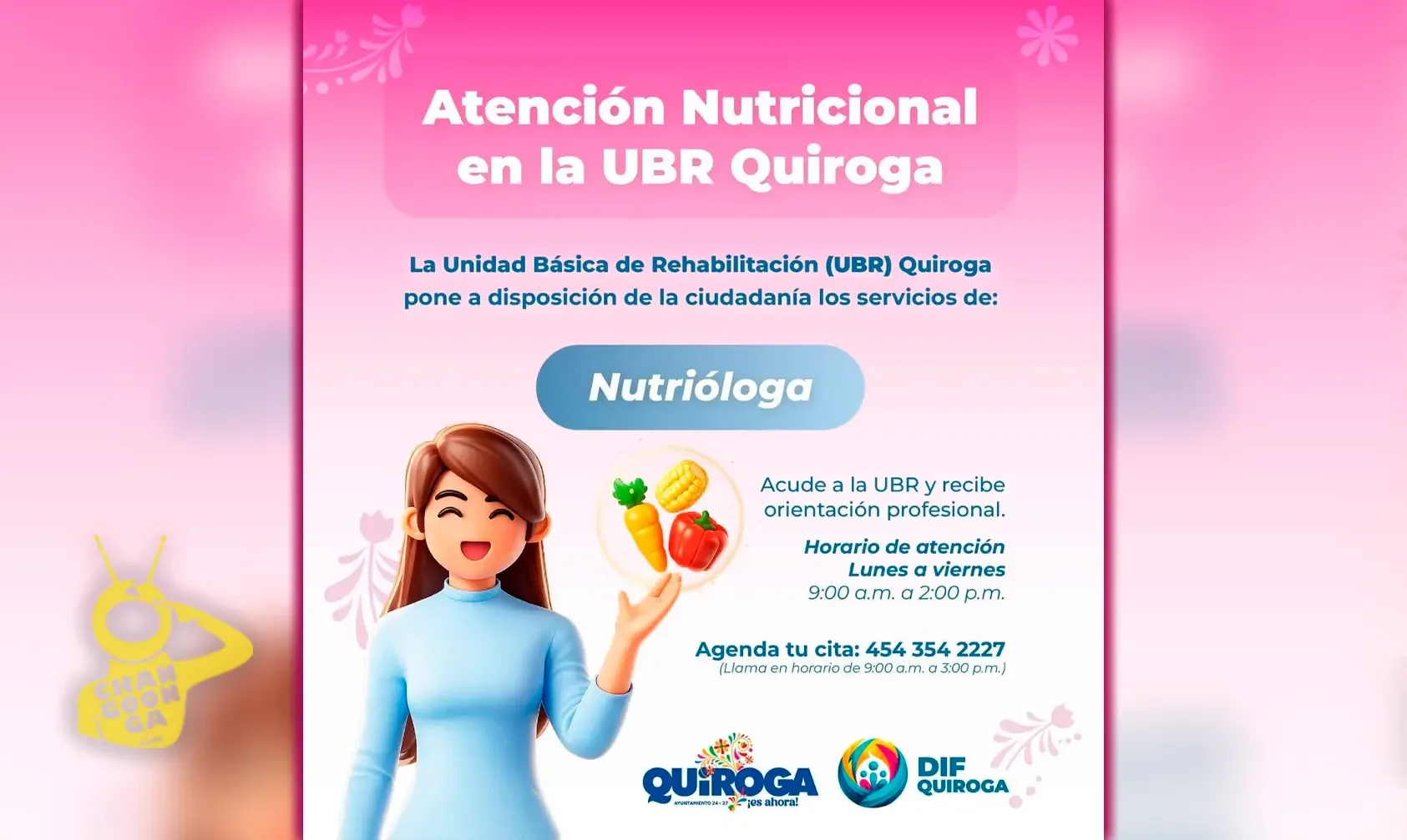La presidenta Alma Mireya González durante la inauguración del servicio nutricional en Quiroga.