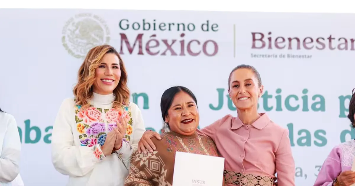 La presidenta Claudia Sheinbaum durante el anuncio del Plan Integral en San Quintín, BC.