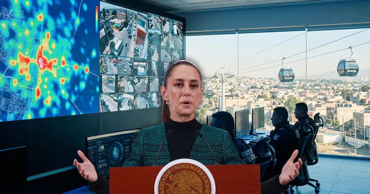 La Presidenta Claudia Sheinbaum durante el anuncio de la reducción de homicidios en Ecatepec.