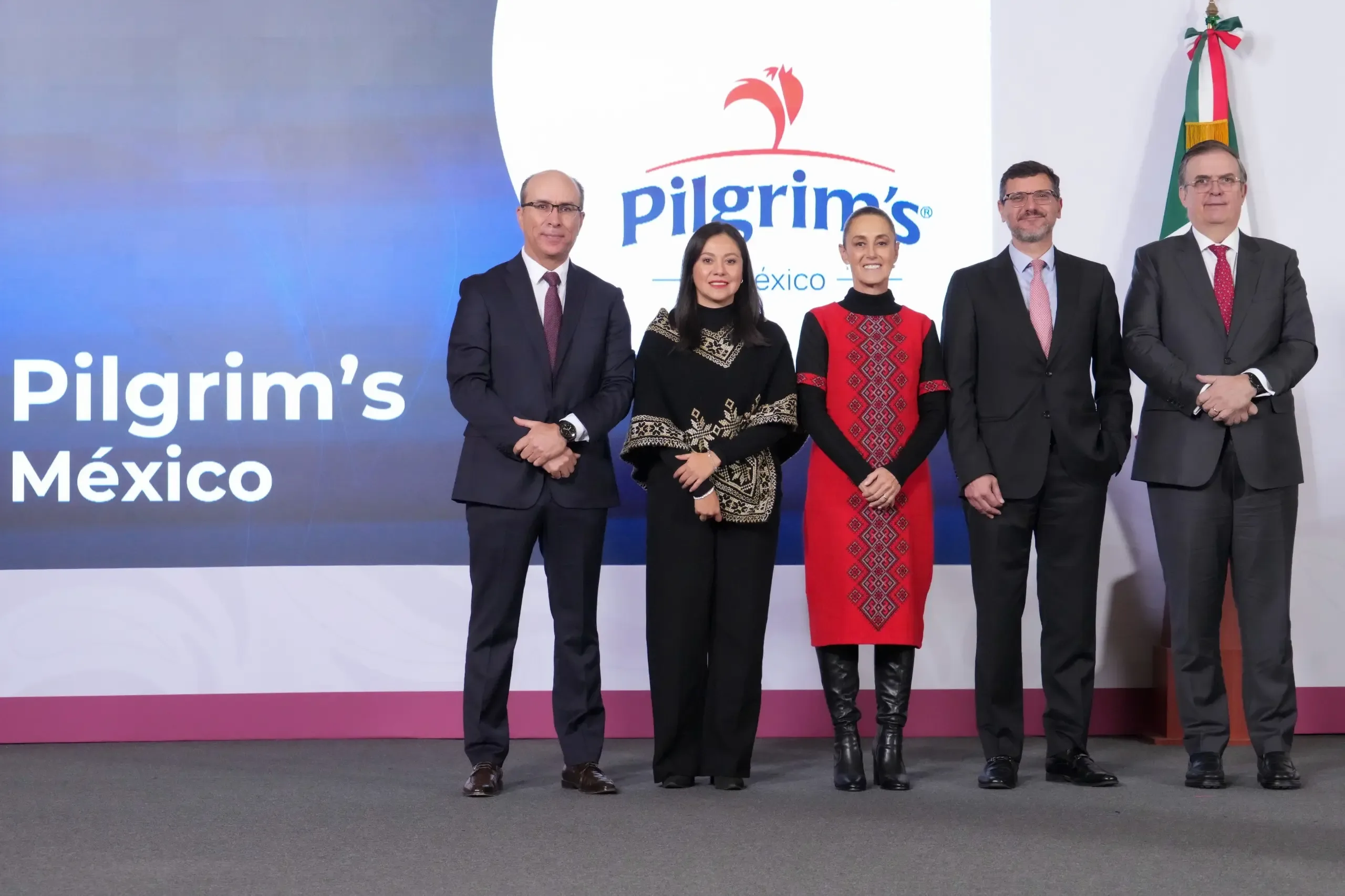 "La Presidenta Claudia Sheinbaum durante el anuncio de la inversión de Pilgrim’s."