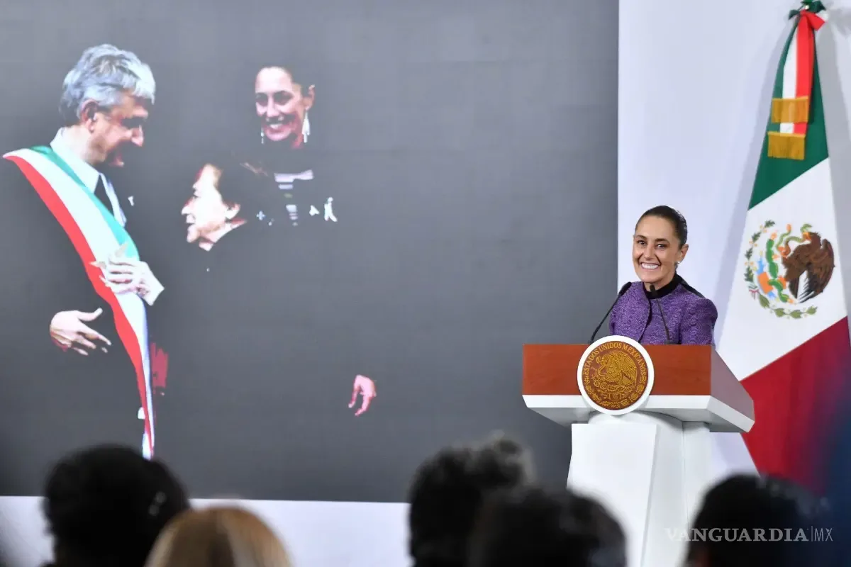La Presidenta Claudia Sheinbaum durante la reunión en Palacio Nacional.