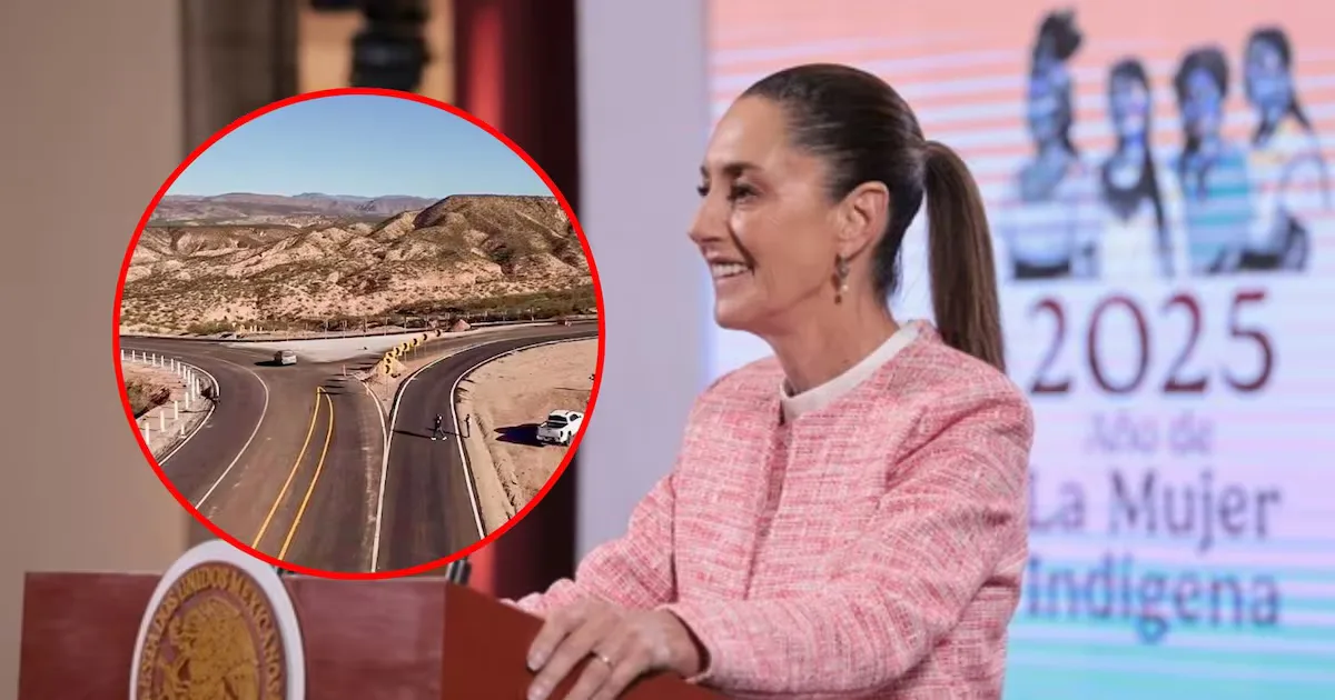 "La Presidenta Claudia Sheinbaum durante su anuncio sobre la gira en Guaymas."