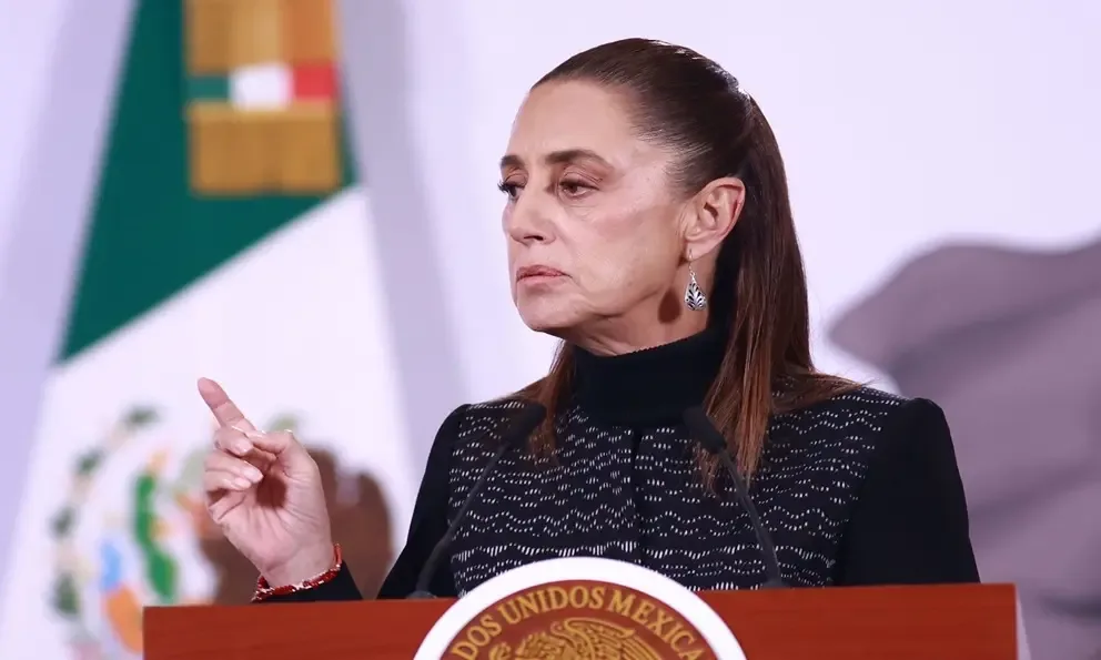 La Presidenta Claudia Sheinbaum durante su anuncio sobre la ayuda a Cuba.