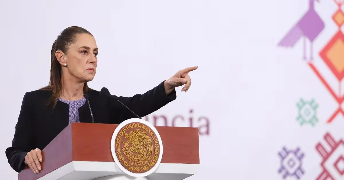 La presidenta Claudia Sheinbaum durante su conferencia en Baja California.