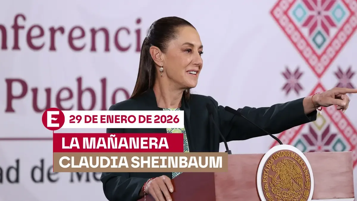 La Presidenta Claudia Sheinbaum durante su conferencia en Palacio Nacional.