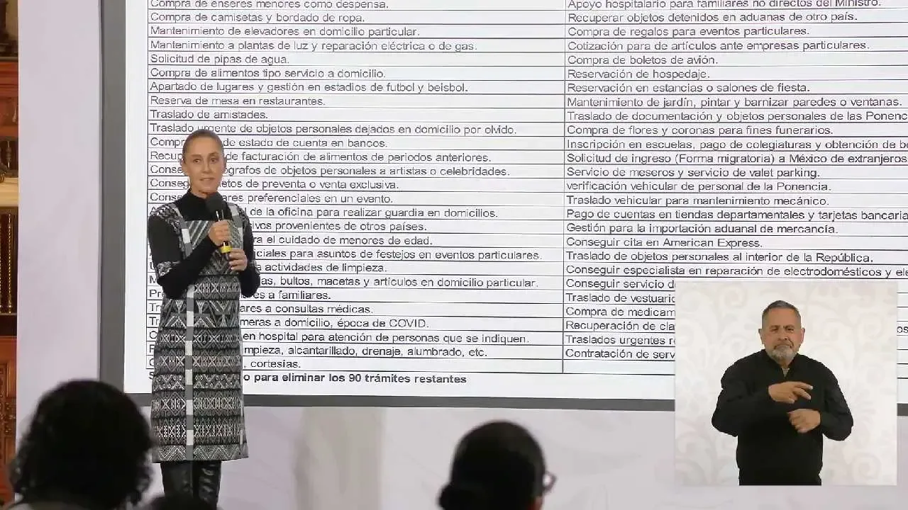 La Presidenta Claudia Sheinbaum durante su conferencia sobre la SCJN.