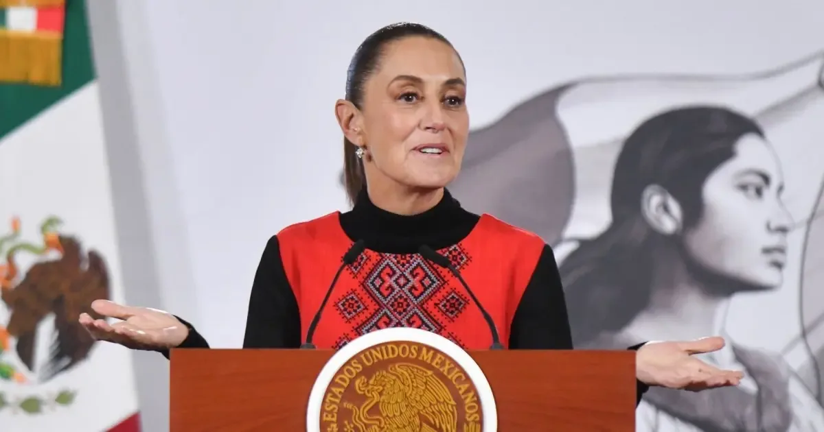La Presidenta Claudia Sheinbaum durante su conferencia sobre la reforma electoral.