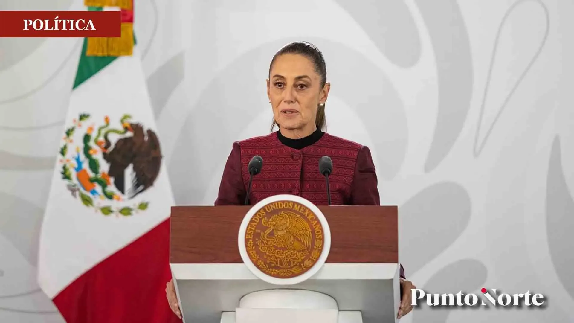 La presidenta Claudia Sheinbaum durante su conferencia en Tijuana.