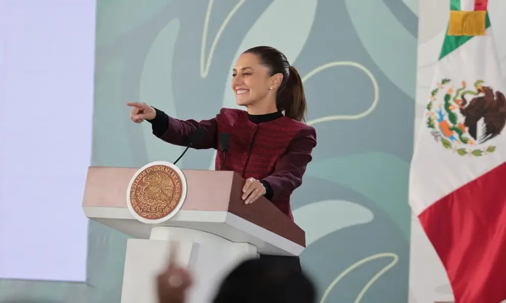 La Presidenta Claudia Sheinbaum durante su intervención sobre apoyo a Cuba.