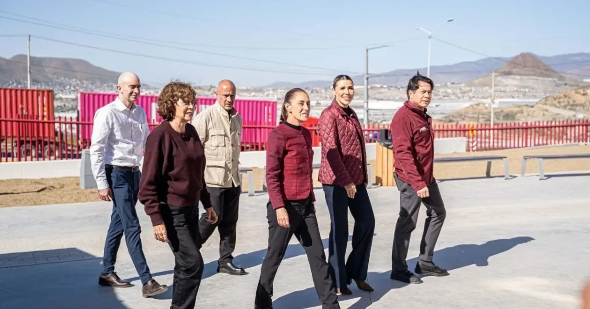 La Presidenta Claudia Sheinbaum durante su visita a Baja California.