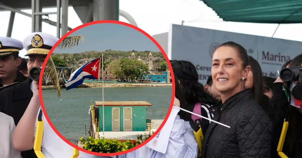 La Presidenta Claudia Sheinbaum durante su visita a Guaymas, Sonora.