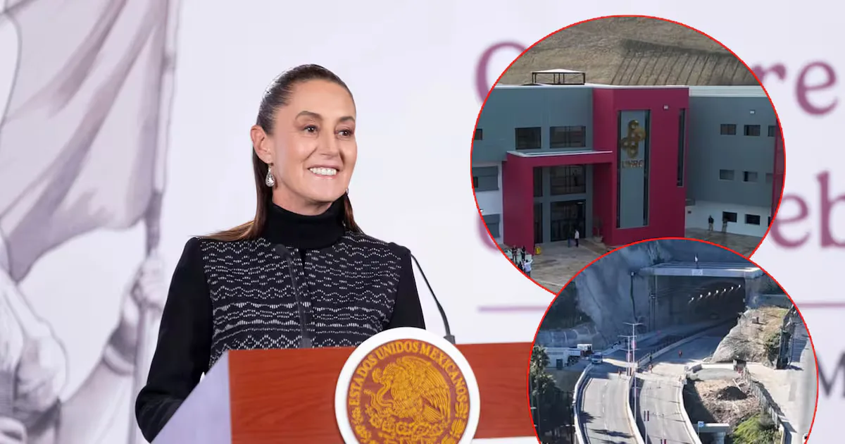 La presidenta Claudia Sheinbaum durante su visita a Baja California este fin de semana.