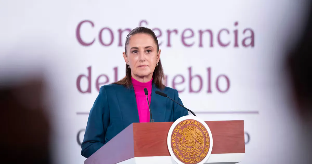 La presidenta Claudia Sheinbaum en conferencia de prensa en Palacio Nacional.