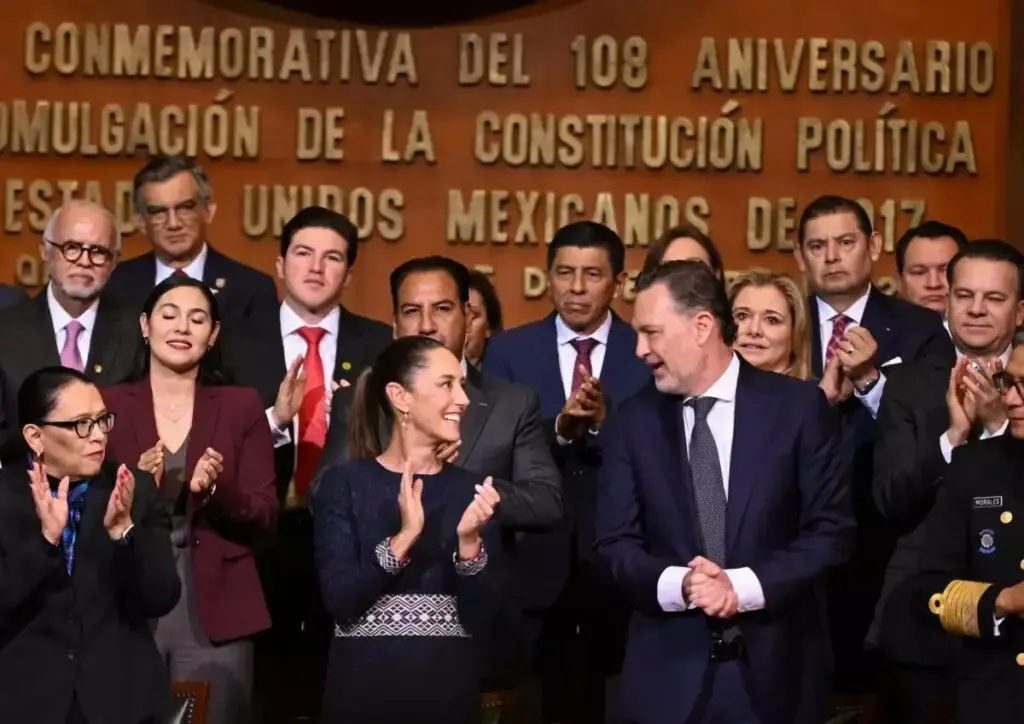 La presidenta Claudia Sheinbaum en la conferencia anunciada en Querétaro.