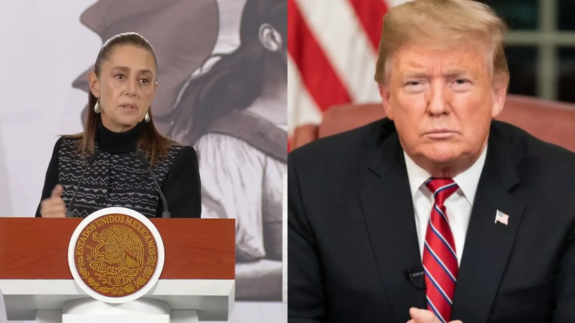 La presidenta Claudia Sheinbaum en la llamada telefónica con Donald Trump.