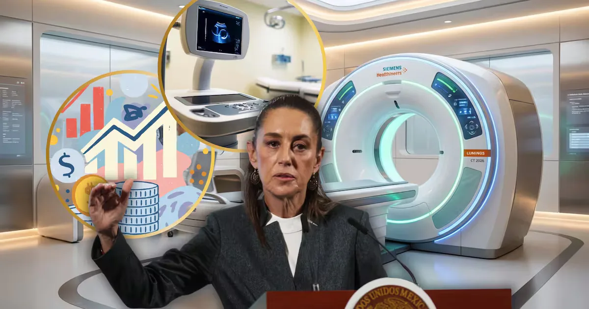 La Presidenta Claudia Sheinbaum Pardo durante el anuncio sobre la inversión en salud pública.