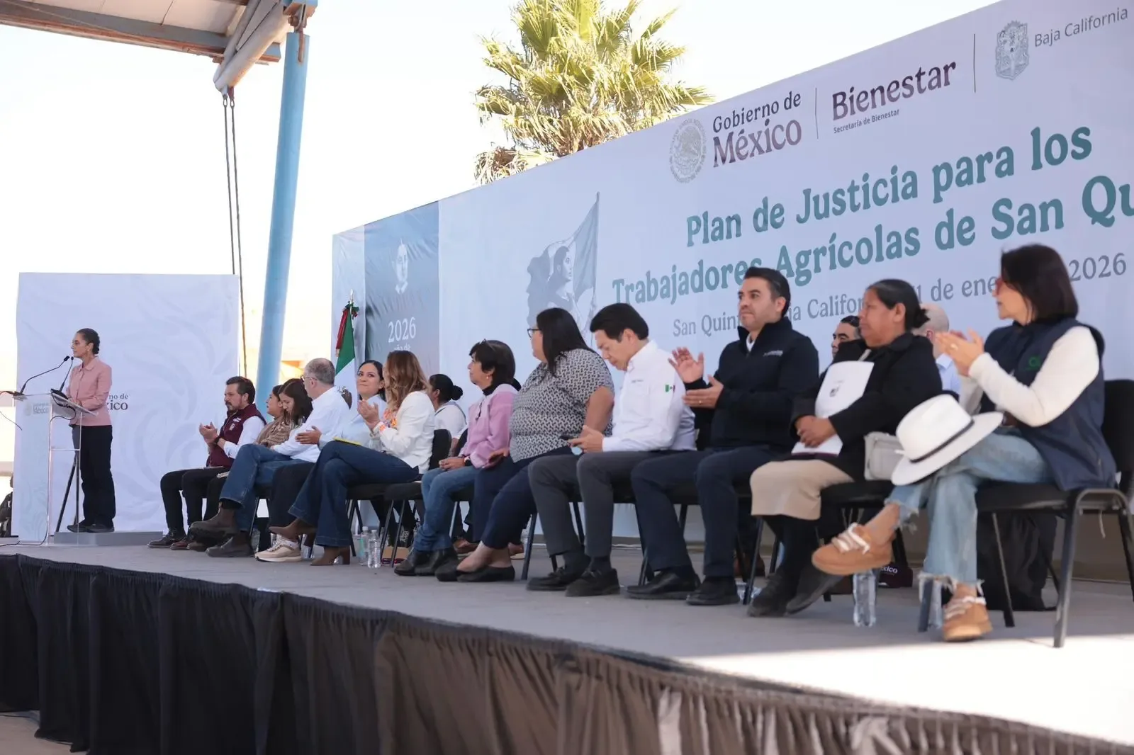 La Presidenta Claudia Sheinbaum Pardo durante la inauguración del nuevo Centro Integrador en San Quintín.