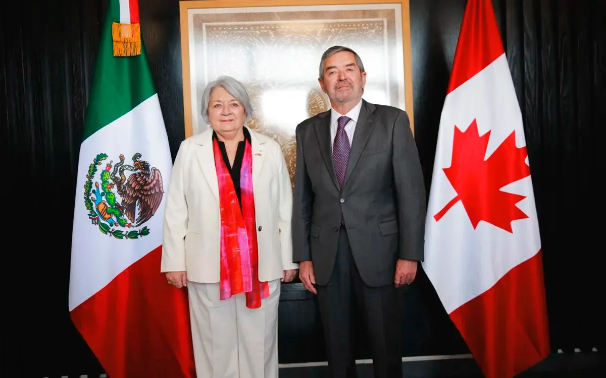 La presidenta Claudia Sheinbaum recibe a Mary Simon en Palacio Nacional.
