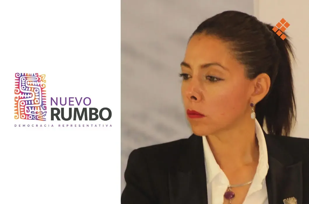 La presidenta de Nuevo Rumbo, Connie Herrera, en rueda de prensa aclarando rumores.
