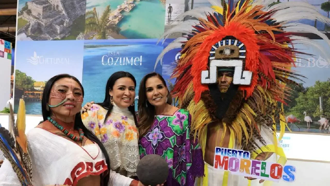 La presidenta municipal Blanca Merari Tziu en su participación en FITUR 2026.
