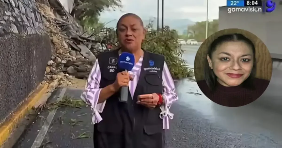 El accidente de la reportera ocurrió durante una transmisión en vivo sobre las lluvias en Nuevo León.