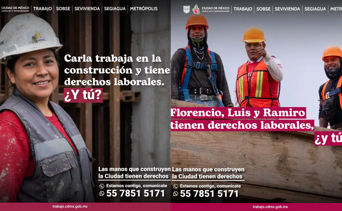 La Secretaría del Trabajo de CDMX inicia campaña para los derechos de trabajadores de construcción.
