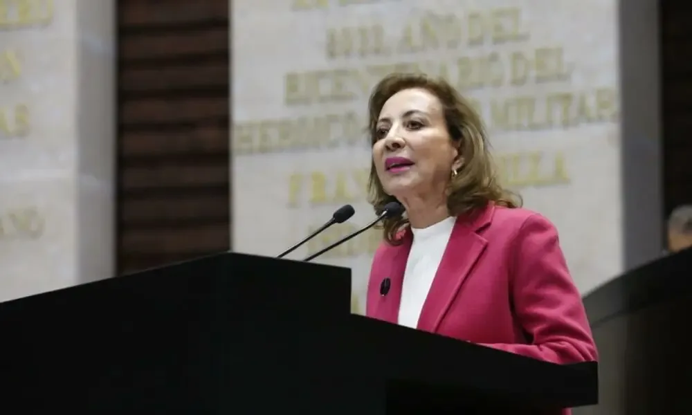 La senadora Lupita Murguía durante su intervención en el Senador de la República.